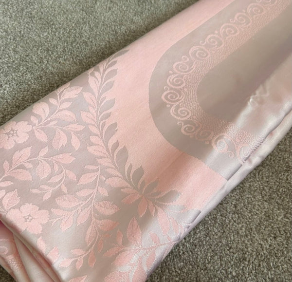 Irish Damask Tablecloth Pink Blush