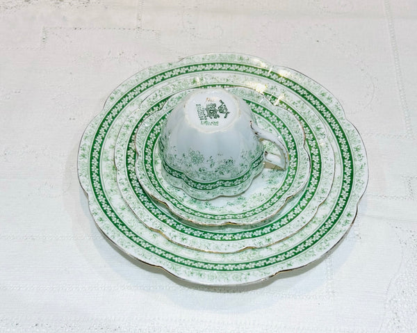 Foley Wileman Antique Teacup Saucer Set - Green