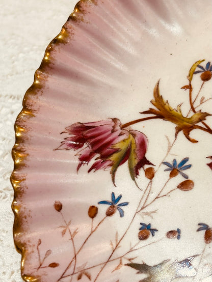 Plato pintado a mano botánico rosa Carltonware
