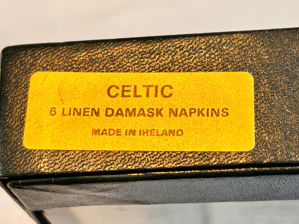 Servilletas de mesa de lino de damasco irlandés con patrón celta