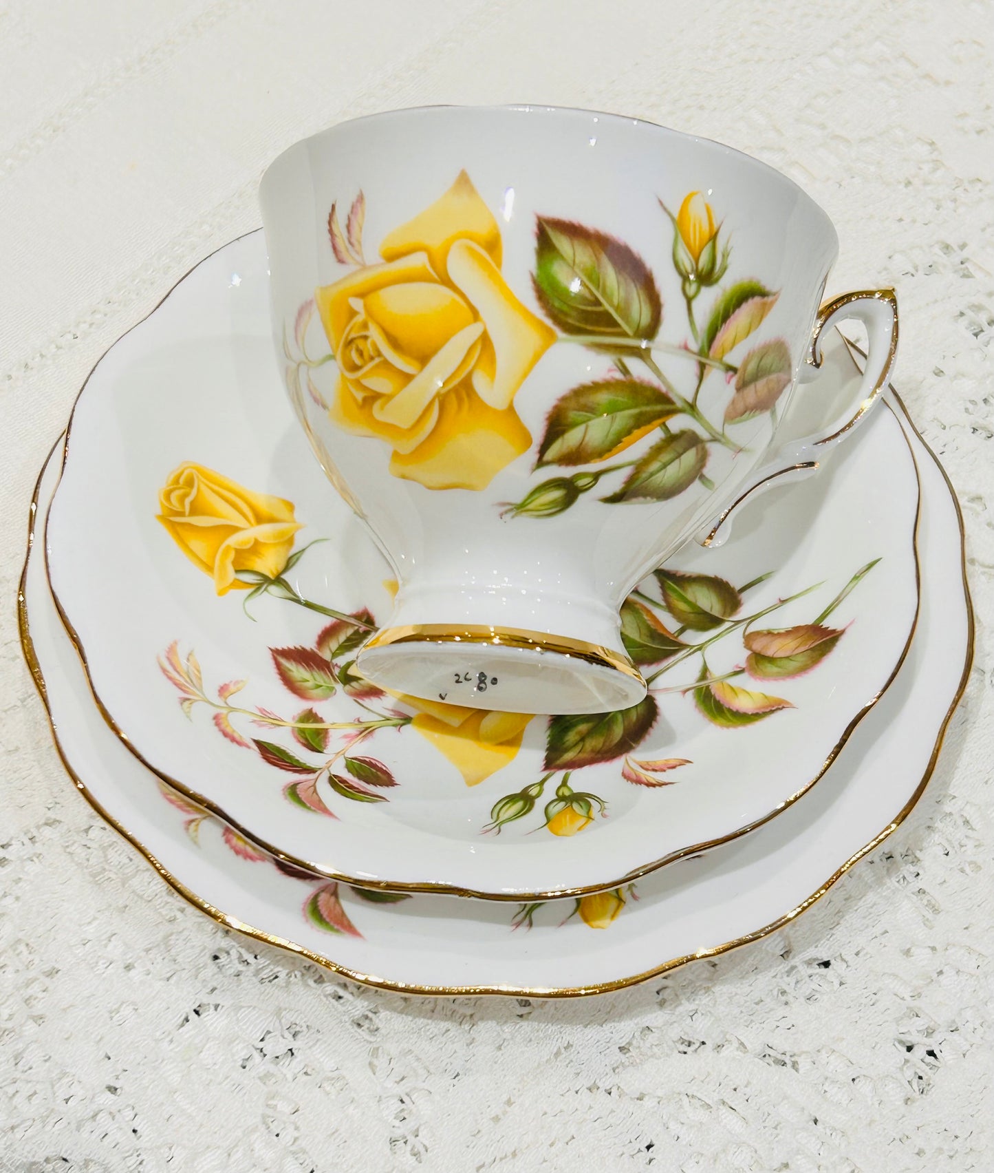 Yellow Rose Teacup & Saucer Set