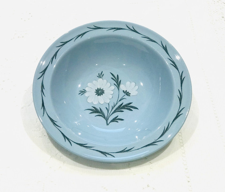 Wedgwood Pattern Aster (Blue). Vintage English fine bone china.&nbsp; Blue base colour decorated with white Aster flower. 