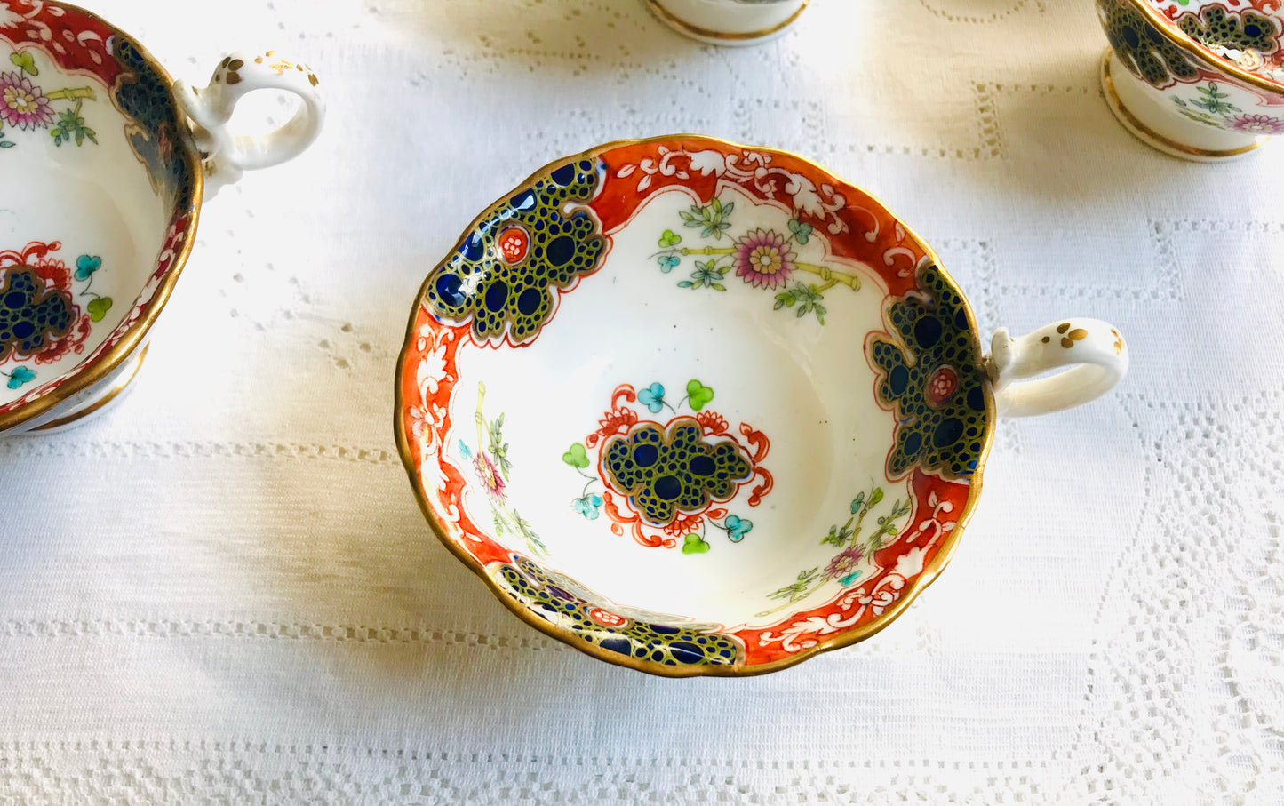 A Set of 9 Antique English Teacups