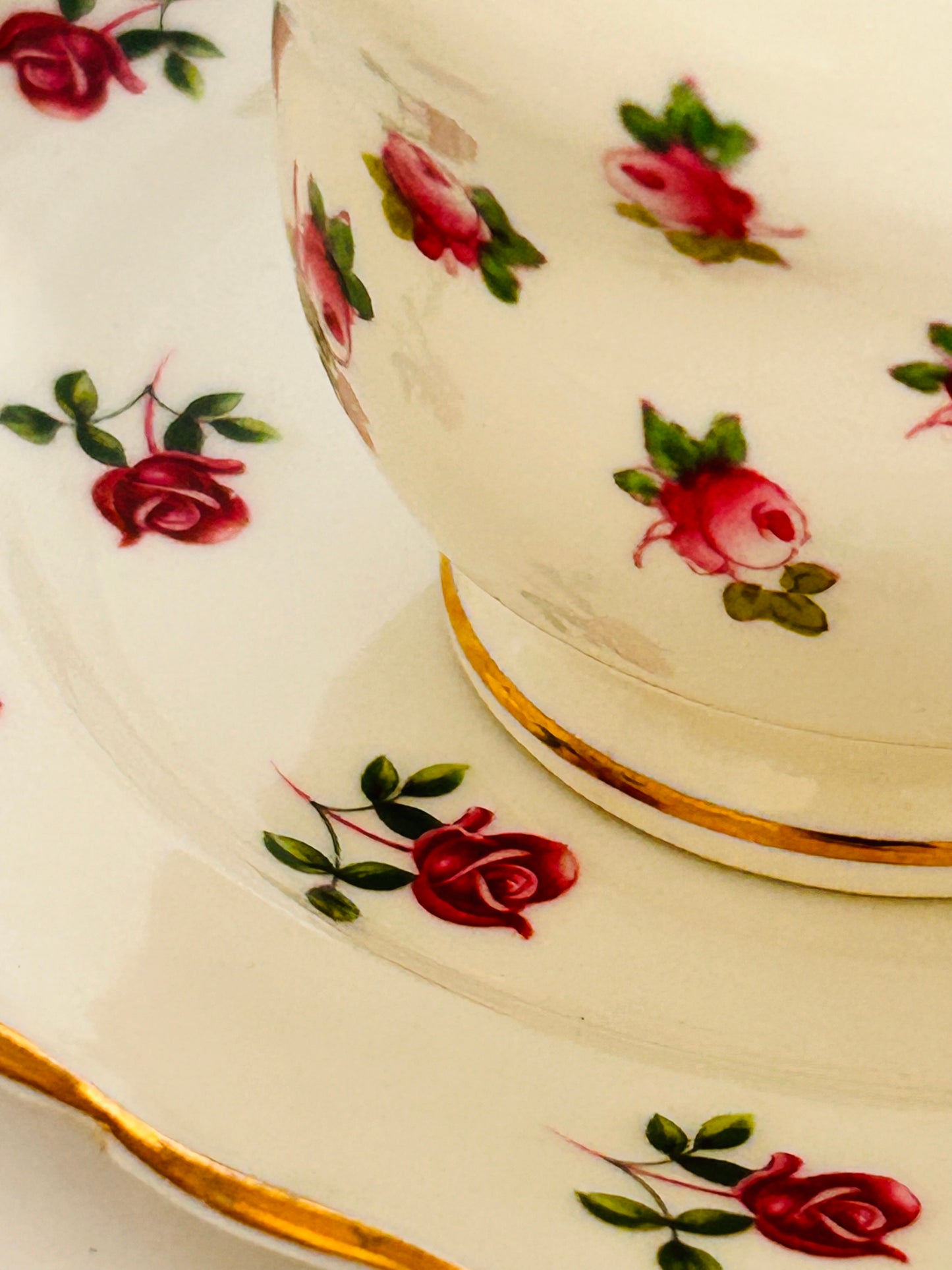 SOLD OUT - Mismatched Pink Rosebud Tea Set