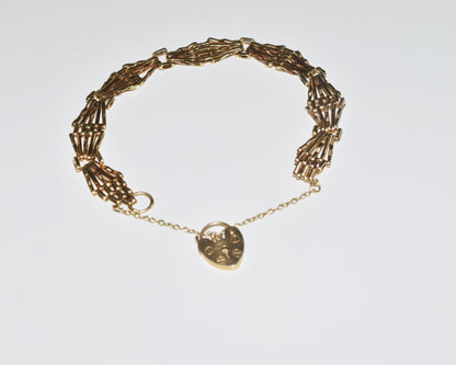 9ct Gold Ladies Gate Link Bracelet