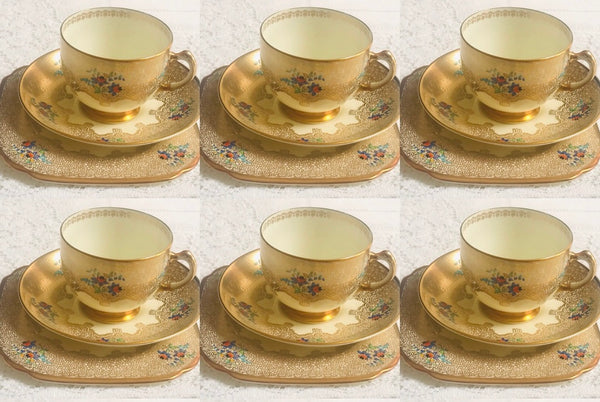 Juego de té chino toscano dorado Art Déco