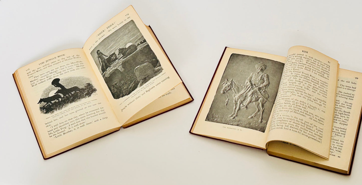Vintage Books 2 Volumes of Kipling Classics Jungle Book & Kim