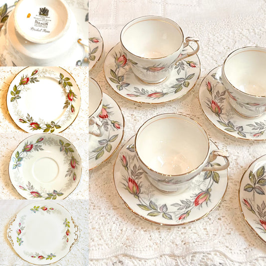 Paragon Bridal Rose Tea Set - Teacups  & Saucers