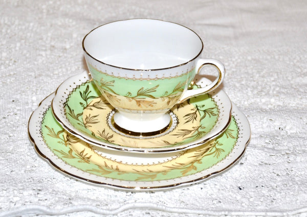 Gladstone Green & Gold Tea Set