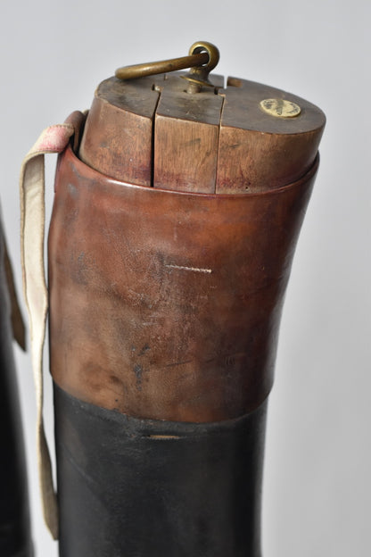 Black & Tan Edwardian Leather Riding Boots Wooden Inserts by Maxwell Dover Street London