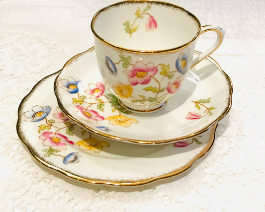Royal Albert Crown China Vintage Teacup & Saucer Set