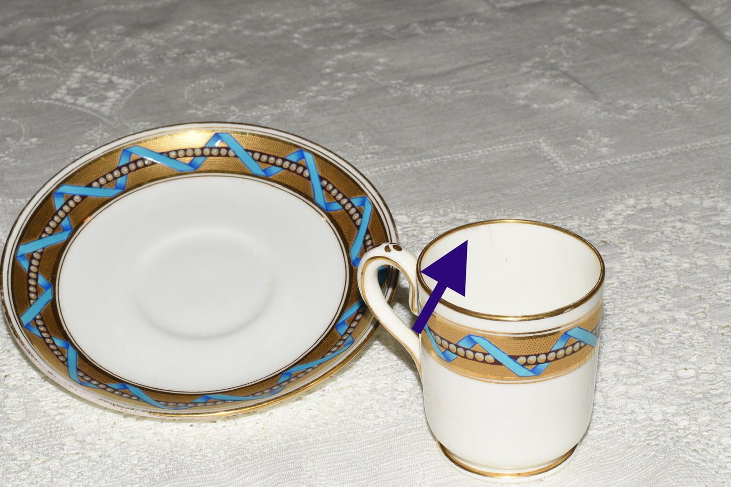 Antique Coffee Can & Saucer Set