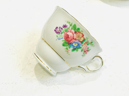 COLCOUGH Juego de platillos de taza de té rosas y flores