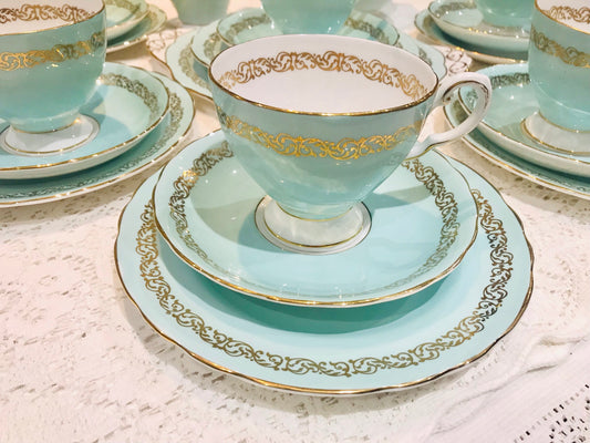 Vintage Tuscan Blue Teacups & Saucers