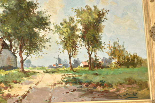 Dutch Landscape Framed Oil Painting on Canvas
