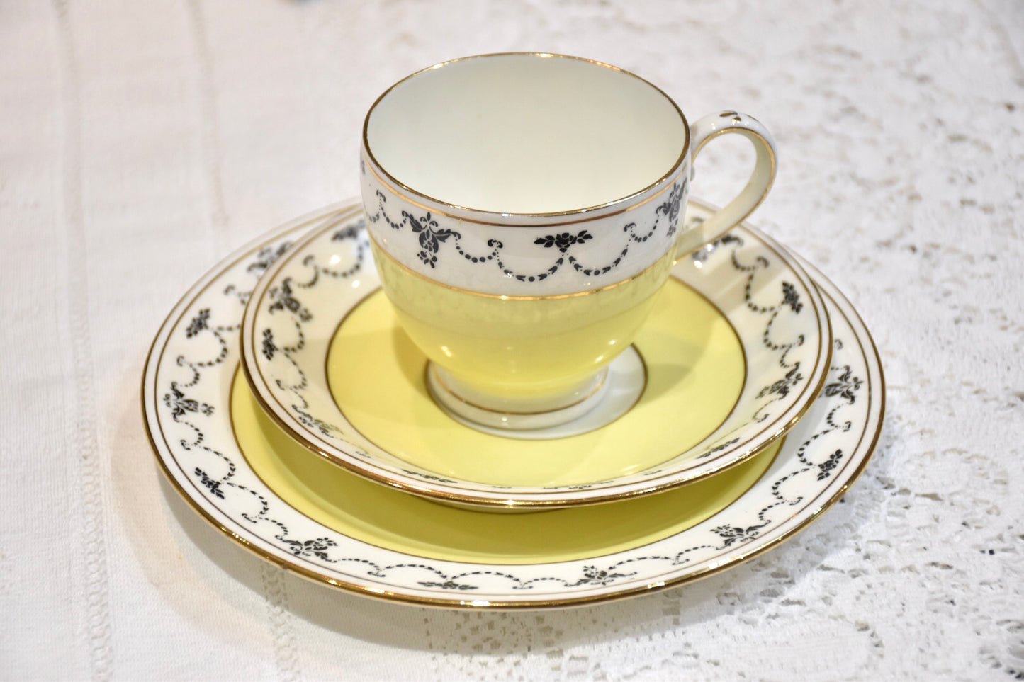 Springtime Yellow Teacup & Saucer Set