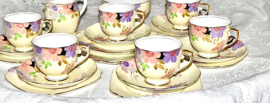 Sold Out - Roslyn Pink & Purple Vintage Tea Set