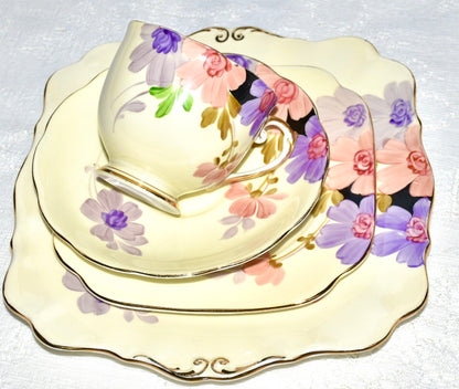 Roslyn Pink & Purple Vintage Tea Set