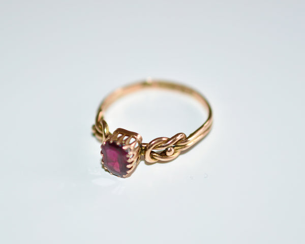SOLD - Ladies 9ct Gold Garnet Dress Ring
