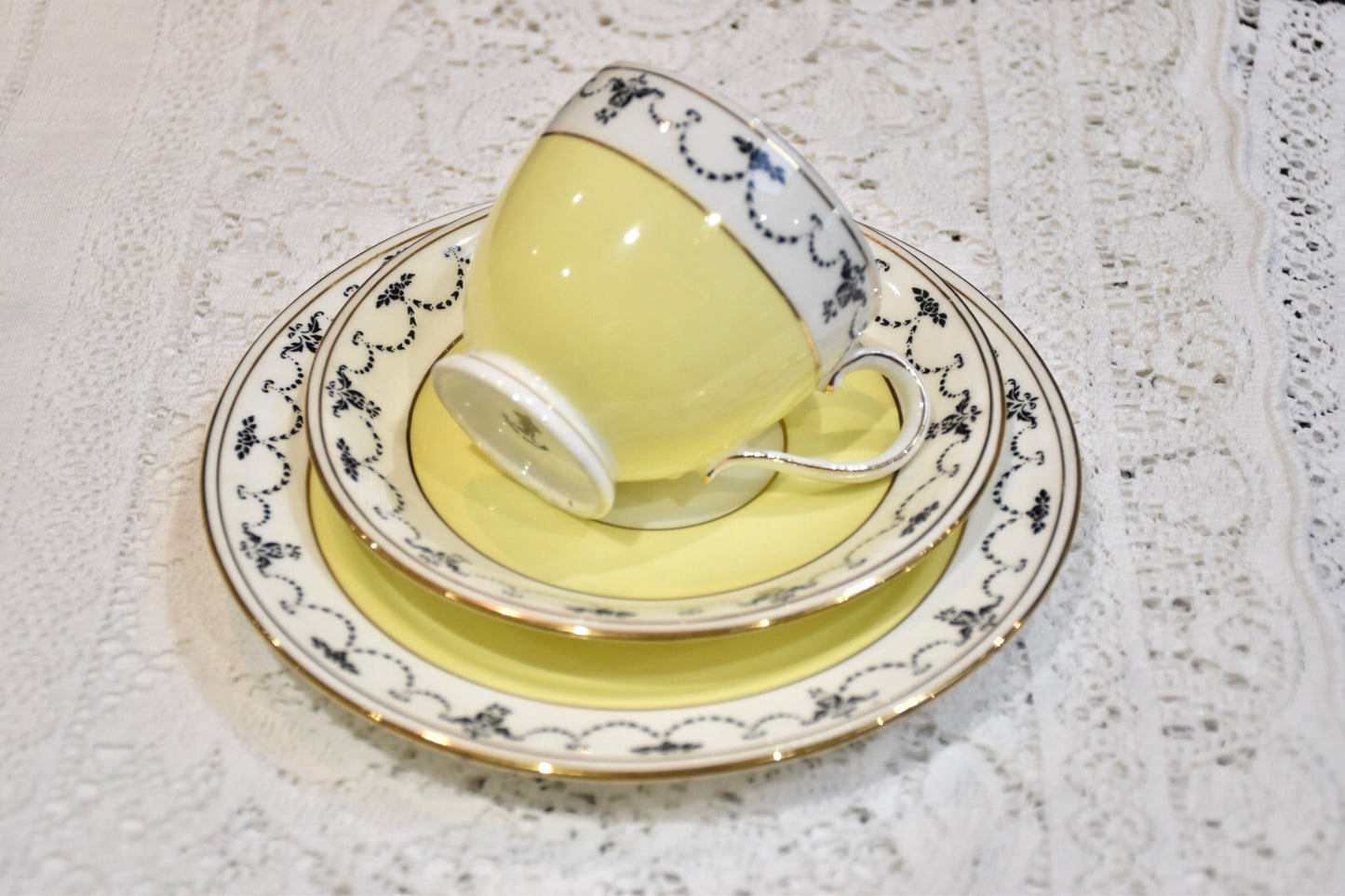 Springtime Yellow Teacup & Saucer Set