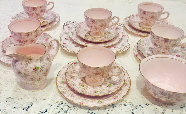 SOLD - TUSCAN Pink Rose Tea set