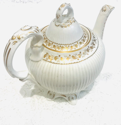 White Antique Tea Service Matching Teapot