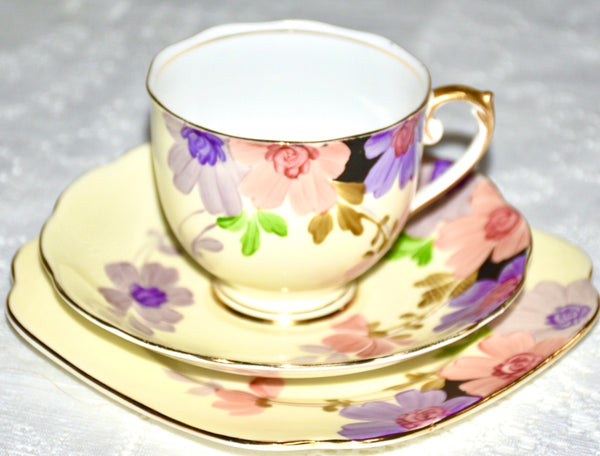 Roslyn Pink & Purple Vintage Tea Set