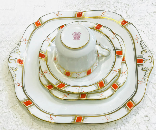 Bold Red & Gold Art Deco China by Fenton