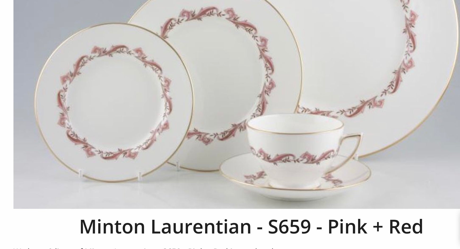 Minton Laurentian Pink Dinner Set Pattern S659