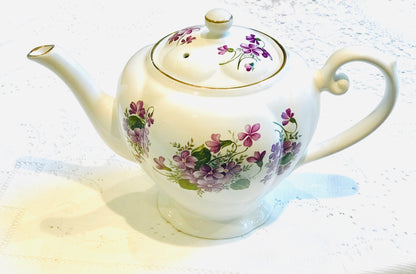 Teapot - Vintage Purple Flowers