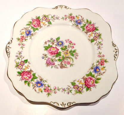 ROYAL STAFFORD cake plate pink roses