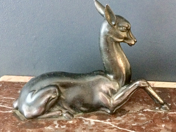 Art Deco Gazelle and Deer on a marble base