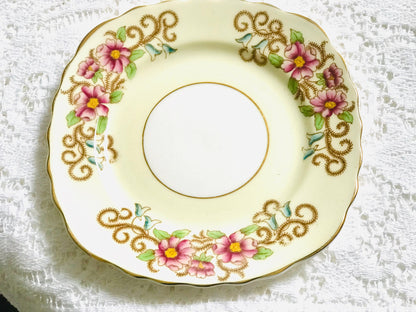Pretty vintage Afternoon Teacups Colclough English bone china for afternoon tea teacup saucer and tea plate yellow pink flowers
