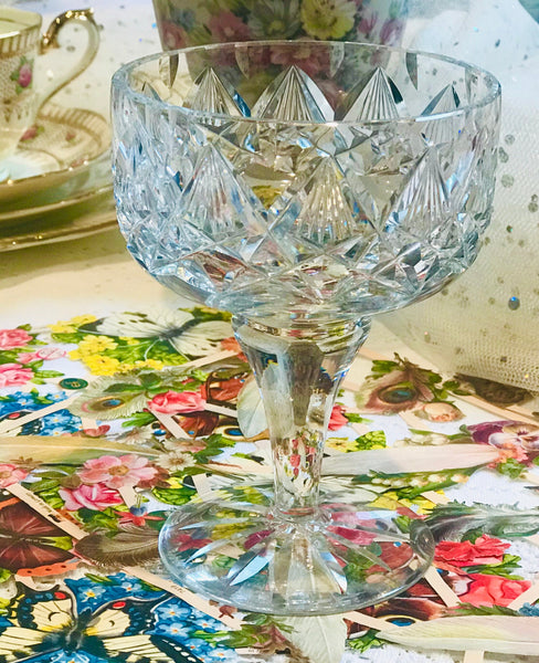 Edinburgh crystal a set of 2 compotes - etched - original cut glass
