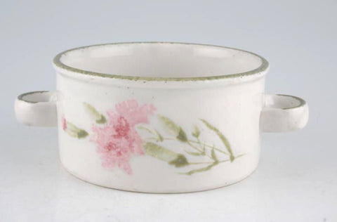 x 4 Ceramic Pottery Soup Cup Bowl by Midwinter natural with pink floral design a set of four