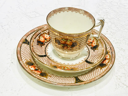 Antique Teacup Saucer Set made in England by Fenton China Pattern Mocha