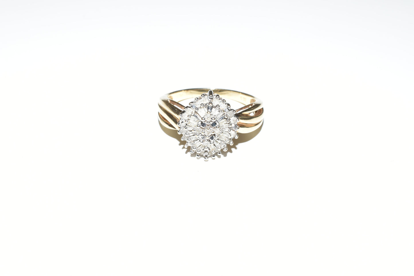 Ladies Diamond and Gold Cluster Ring