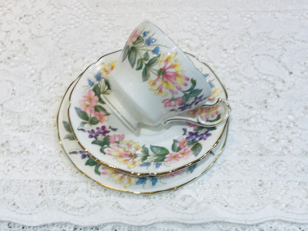 Paragon Country Lane Teacup Saucer trio for afternoon high tea party made in England